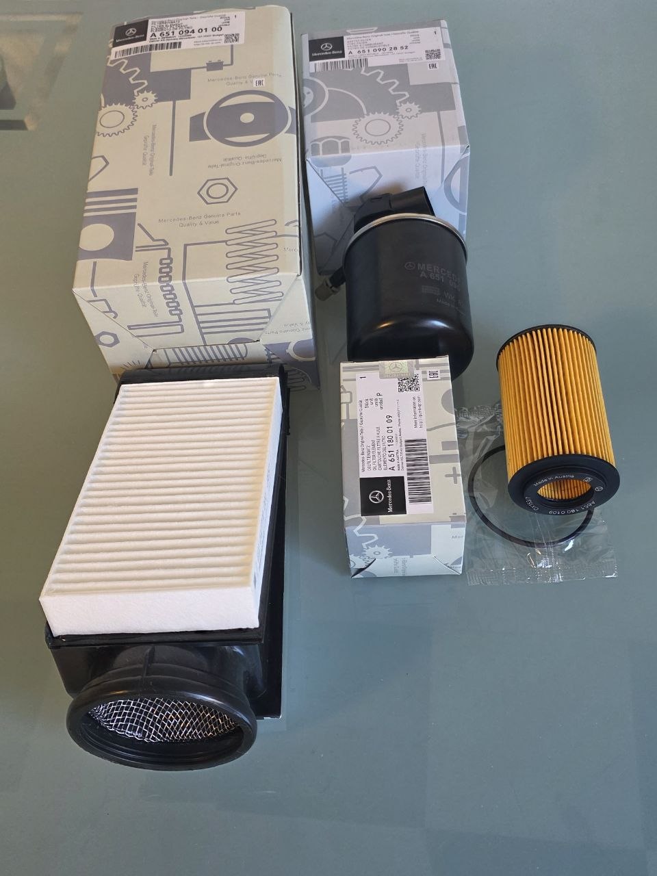 Genuine Mercedes-Benz OM651 Engine Service Kit | Oil, Air & Fuel Filters OEM Set