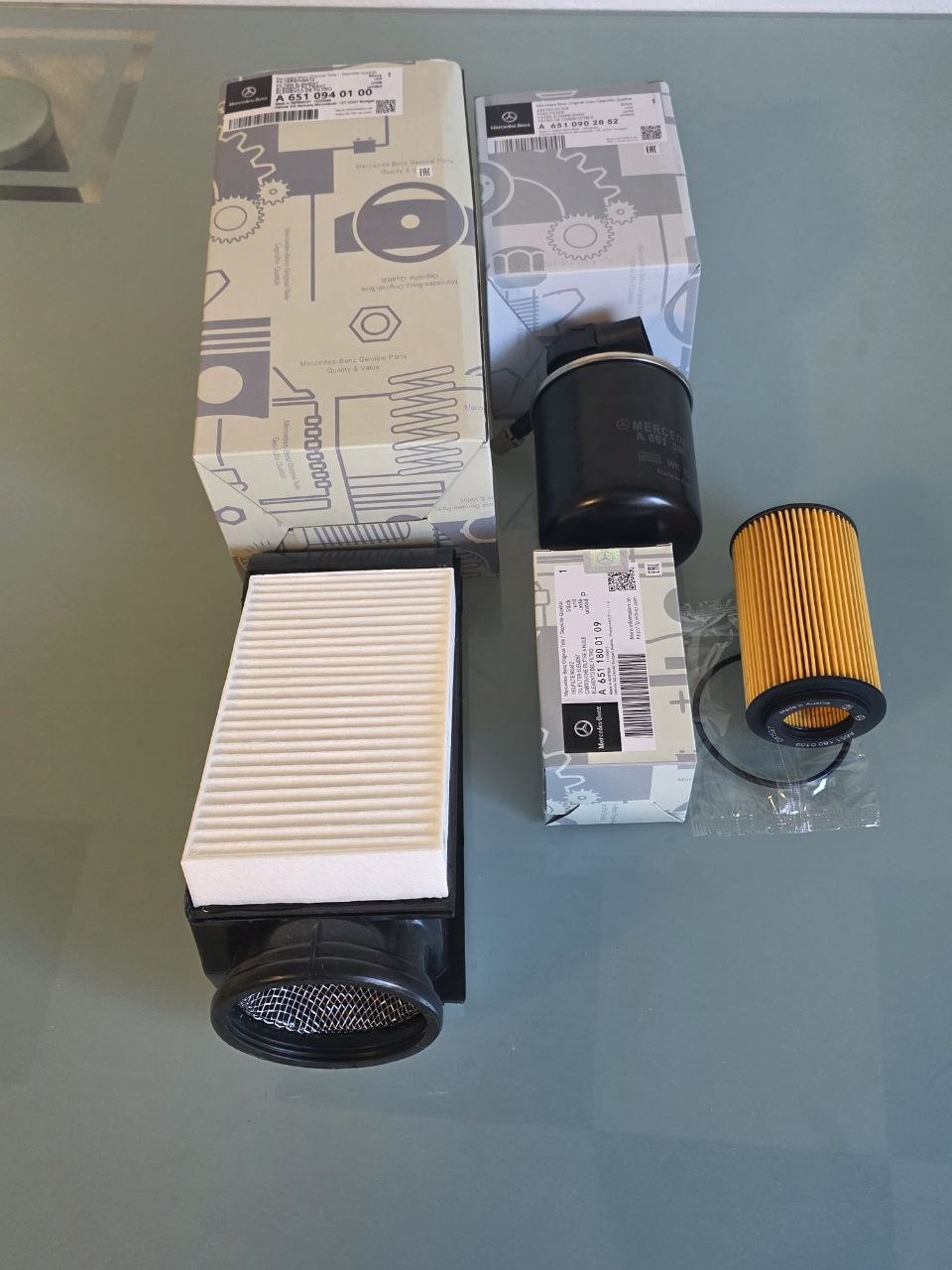Genuine Mercedes-Benz OM651 Engine Service Kit | Oil, Air & Fuel Filters OEM Set